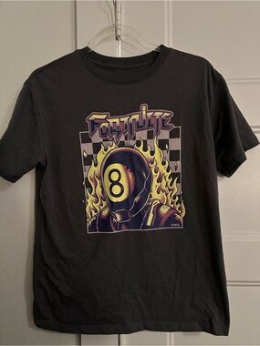 Fortnite 8-Ball Graphic Tee - Black with Yellow Flames